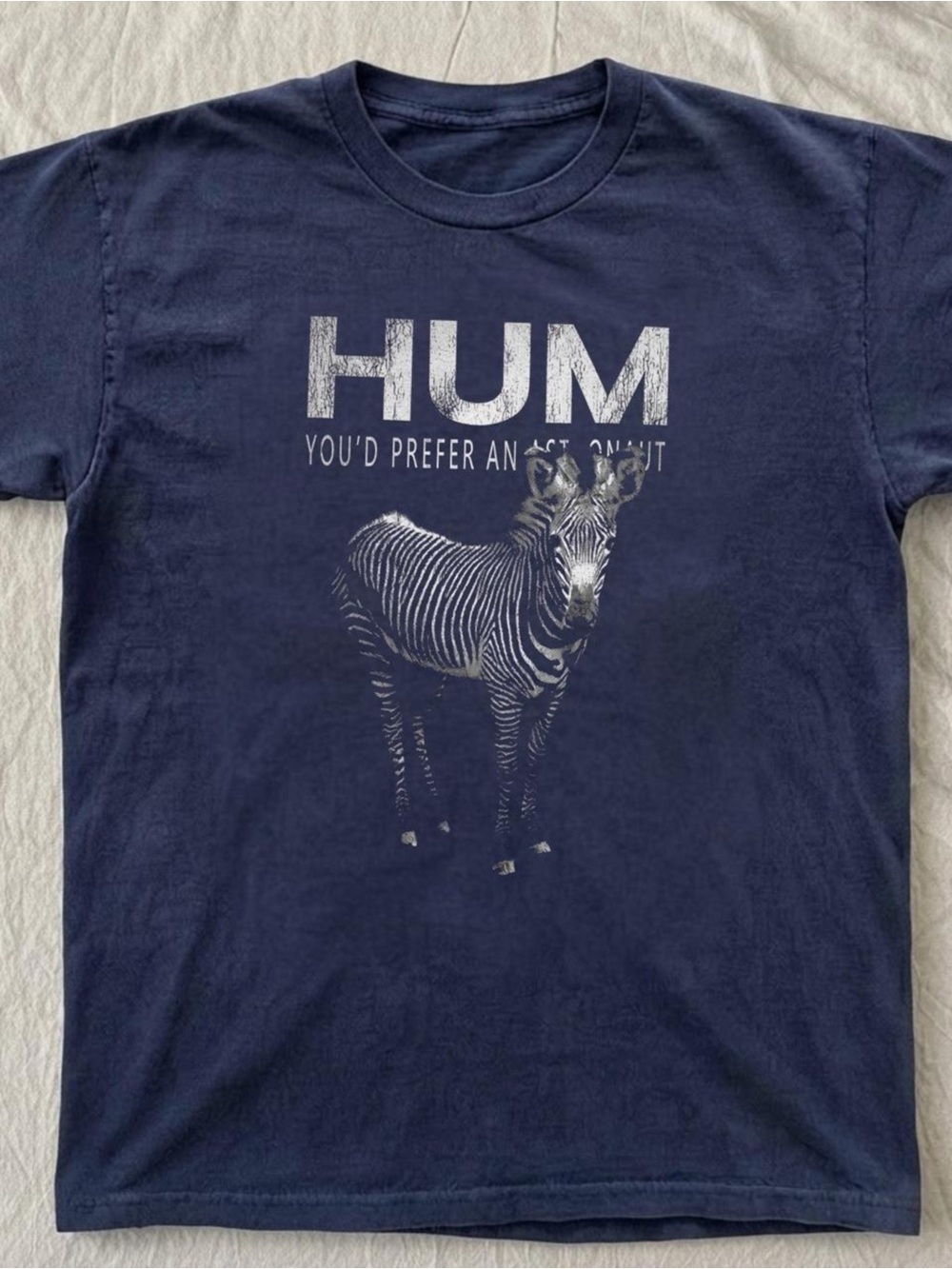 Gildan Navy HUM Zebra Graphic Short Sleeve Tee